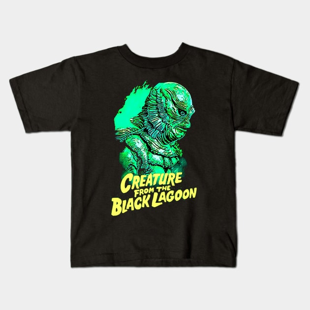 The Creature from the Black Lagoon Kids T-Shirt by Fred_art_61